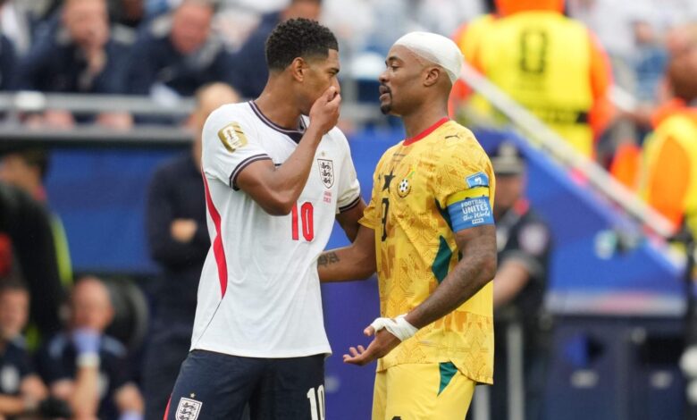 ¿Deberían haber expulsado a Jude Bellingham tras taparse la boca ante el ghanés Jordan Ayew? ¿Deberían haber expulsado a Jude Bellingham tras taparse la boca ante el ghanés Jordan Ayew?